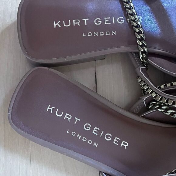 KURT GEIGER Polly Pointed Toe Leather Mule - Light/ Pastel Tan Brown 38.5 - Picture 7 of 9